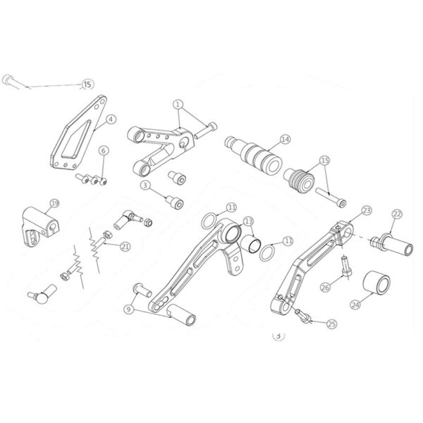 Voetsteun links (schakel model)