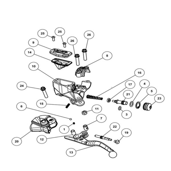 Hoofdremcilinder achter 110 A