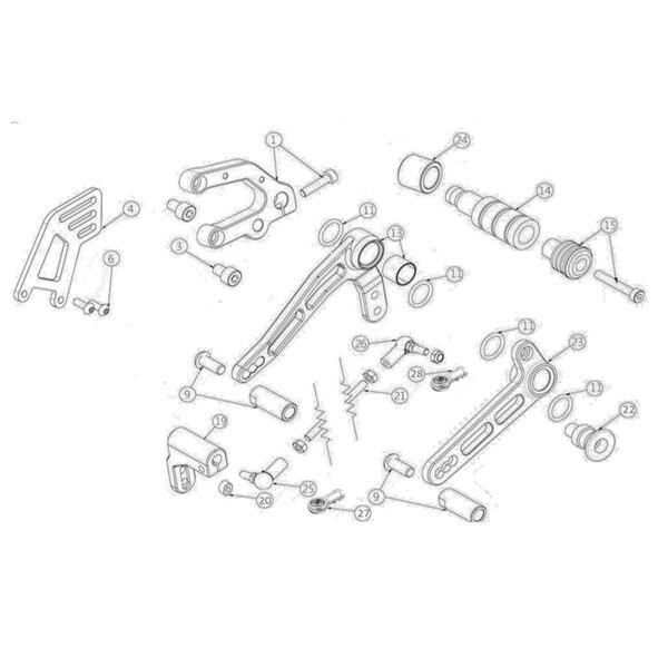 Voetsteun links (schakel model)